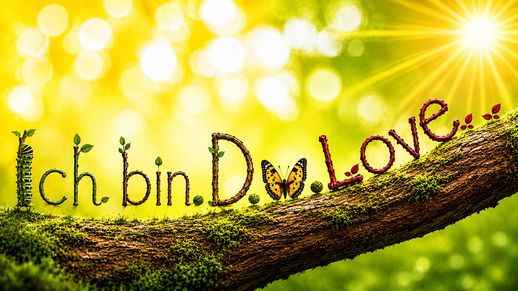 Logo IchBinDu.Love. Von der Raupe zum Schmetterling, vom Dunkleren zum Licht.
